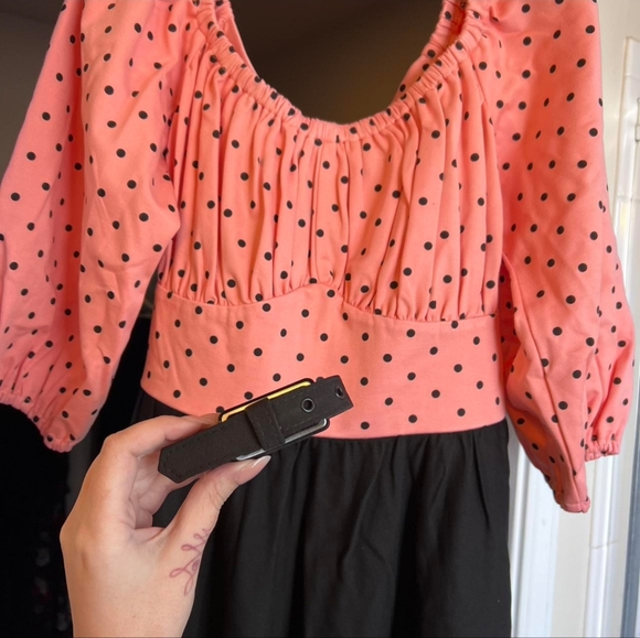 Vixen by Micheline Pitt Daydream Swing Dress in Peach, Size 2X GUC with belt - Picture 5 of 9